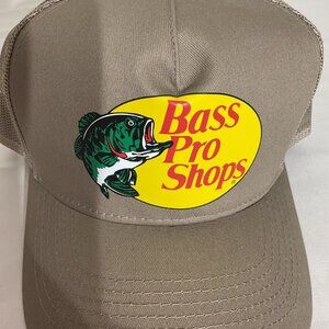 Bass Pro Shops Tan Mesh Trucker Hat With Classic Logo